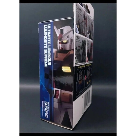 GUNDAM Ultimate Luminous - RX-78-2 with Beam Rifle. Bandai NEW (LEDs) 4 Inch - Picture 4 of 11